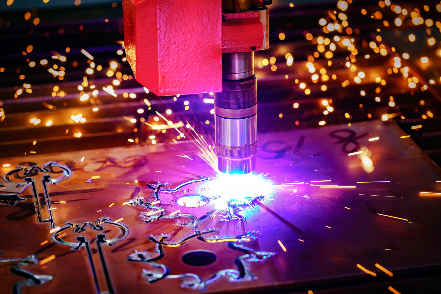 cnc plasma cutter in action