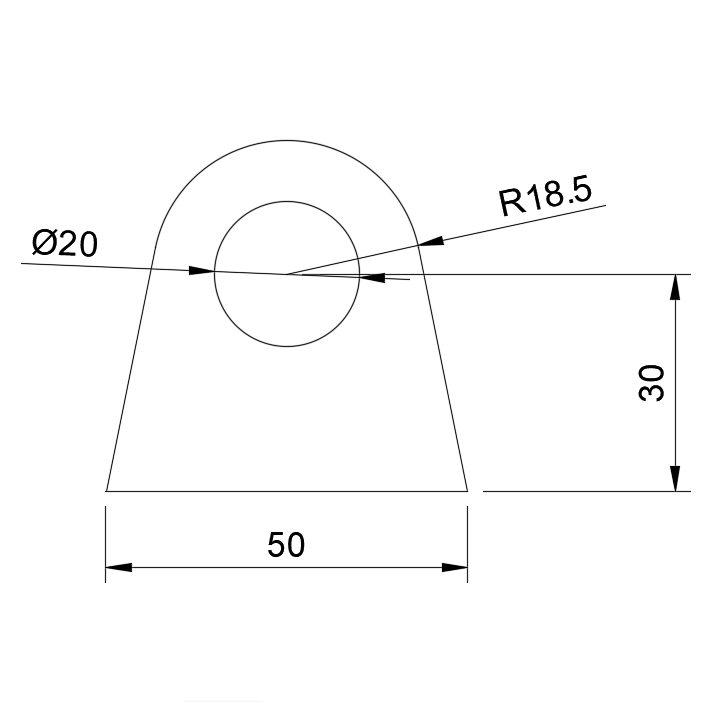 technical drawing of shackle mount
